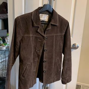 Brown leather jacket